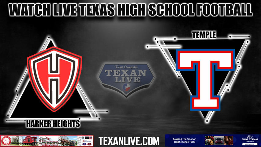 Harker Heights vs Temple - 7:30pm- 10/20/2023 - Football - Live from Wildcat Stadium
