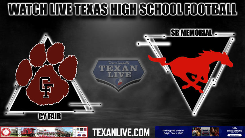 Cy Fair vs Spring Branch Memorial - 2:00pm- 11/4/2023 - Football - Live from Tomball ISD Stadium