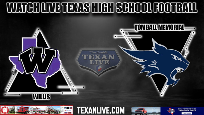 Willis vs Tomball Memorial - 7:00PM - 11/17/2023 - Football - Live from Randall Reed Stadium - Area Round Playoffs