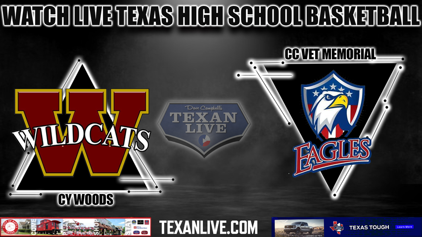 Cy Woods vs CC Vet Memorial- 6:30pm- 12/7/2023 - Boys Basketball - Live from Cy Woods High School Gym 1 - Cy Hoops Tournament