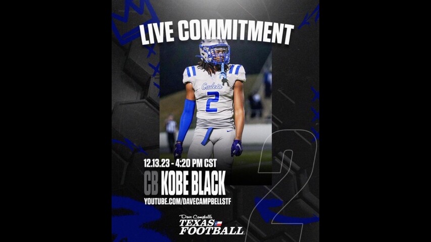 CB Kobe Black - Waco Connally High School- Commitment announcement - 12/13/23 - 4:20pm