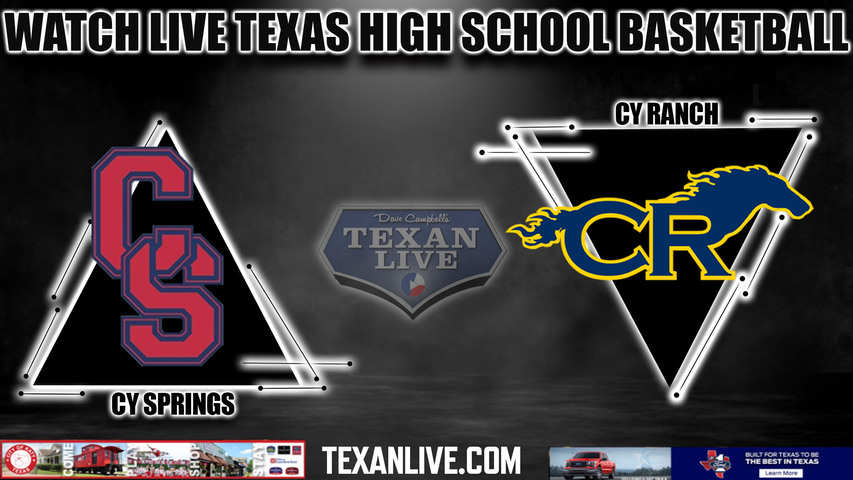 Cy Ranch vs Cy Springs - 1:00pm- 1/20/2024 - Boys Basketball - Live from Cy Springs High School