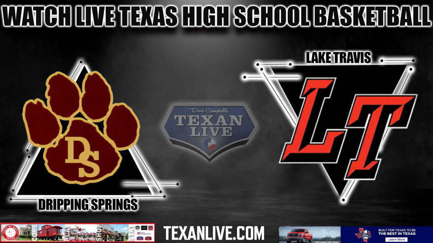 Lake Travis vs Dripping Springs - 7:30pm- 1/30/2024 - Boys Basketball - Live from Dripping Springs High School