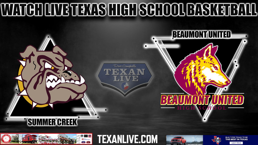 Summer Creek vs Beaumont United - 7:00pm- 1/31/2024 - Boys Basketball - Live from Beaumont United High School