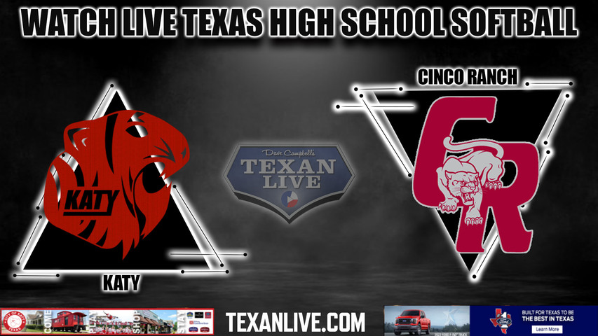 Katy vs Cinco Ranch - 6:30pm- 5/9/2024 - Softball - Live from Tompkins High School - One Game Playoff - Regional Quarter Finals - Playoffs