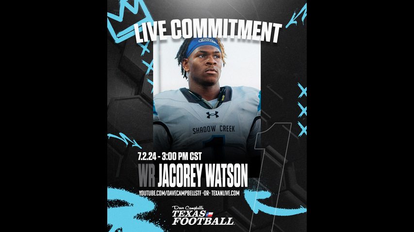 ATH Jacorey Watson - Shadow Creek High School- Commitment announcement - 7/2/24 - 3pm - (Free Event)