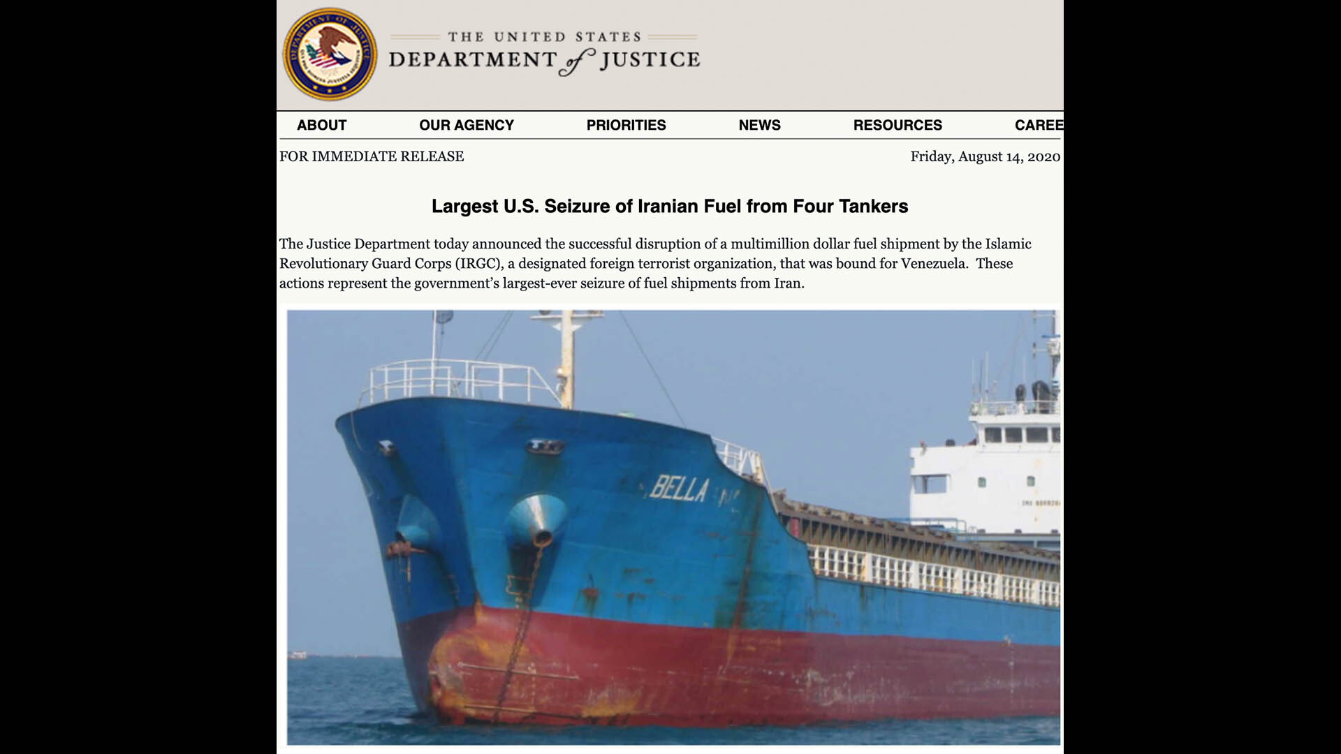 Image result for us seizes iranian tankers