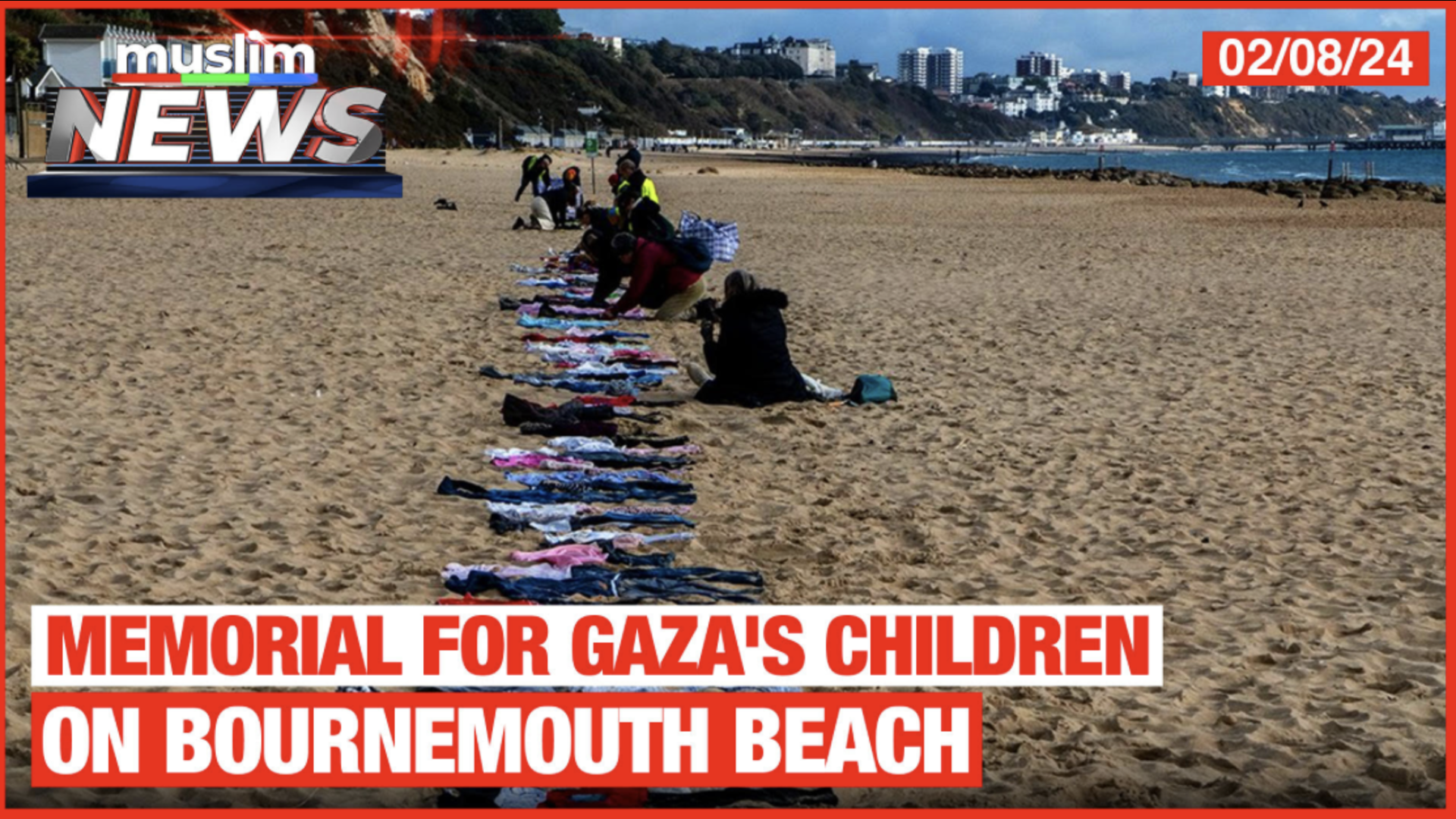 Memorial For Gaza's Children In Bournemouth Beach | Muslim News | Feb 8, 2024