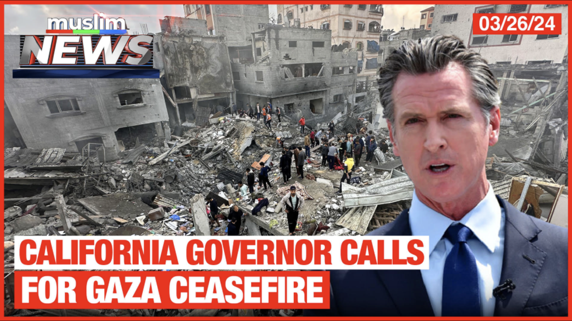 California Governor Calls For Gaza Ceasefire | Muslim News | Mar 26, 2024