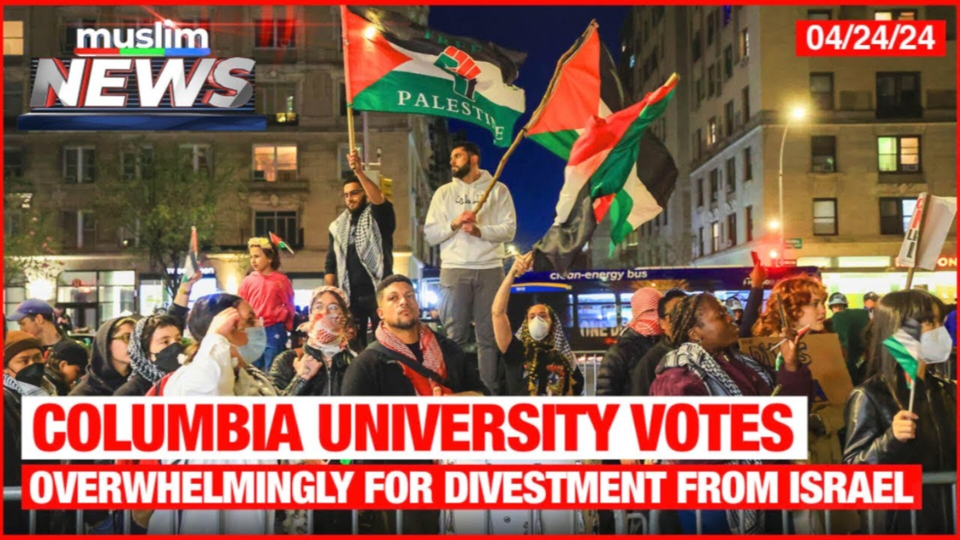 Columbia University Votes Overwhelmingly For Divestment From Israel | Muslim News | Apr 24 , 2024
